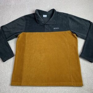 Columbia Men's Large Steens Mountain Half Snap Buttons Fleece Warm Sweater